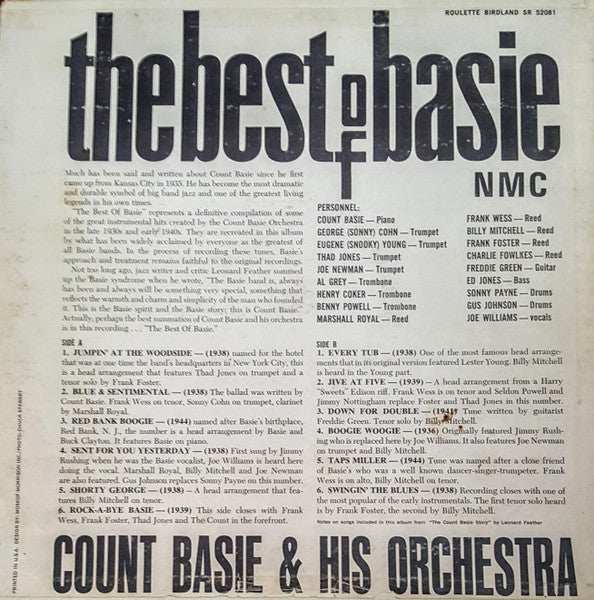 Count Basie & His Orchestra* : The Best Of Basie (LP, Album)