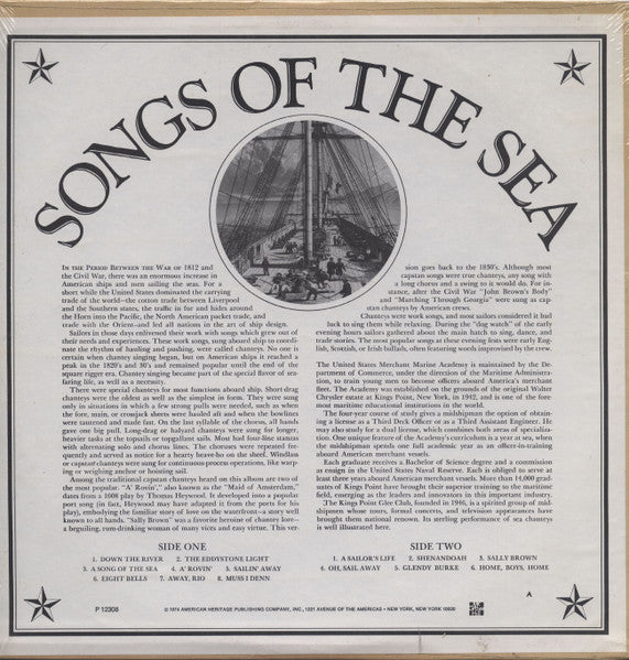 United States Merchant Marine Academy - Kings Point Glee Club : Songs Of The Sea (LP, Album)