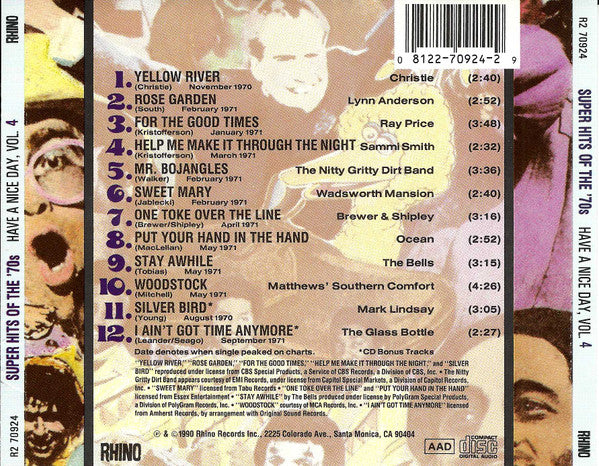 Various : Super Hits Of The '70s - Have A Nice Day, Vol.  4 (CD, Comp, RM)
