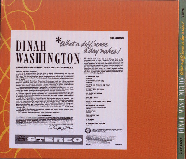 Dinah Washington : What A Diff'rence A Day Makes! (CD, Album, RE, RM, Dig)