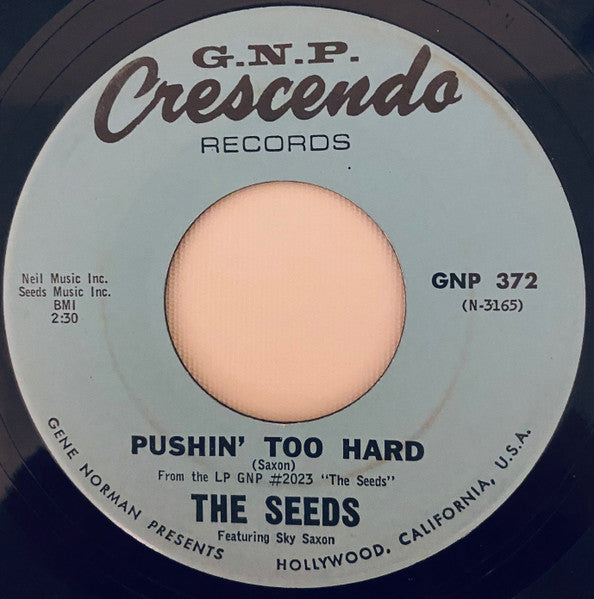 The Seeds Featuring Sky Saxon : Pushin' Too Hard (7", Single, Hol)