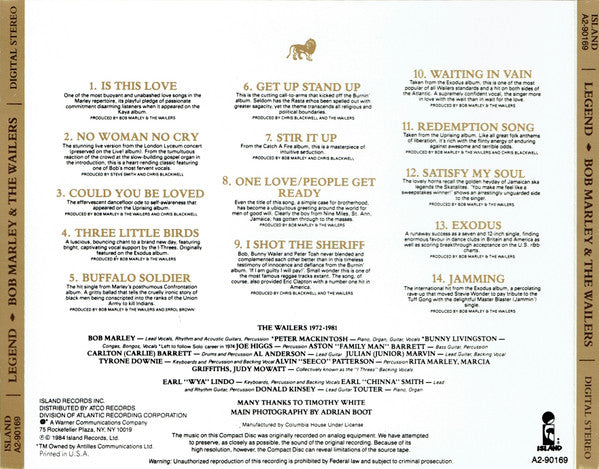 Bob Marley & The Wailers : Legend - The Best Of Bob Marley & The Wailers (CD, Comp, Club)