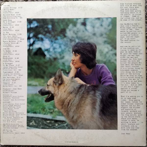 Joan Baez : Come From The Shadows (LP, Album, Ter)