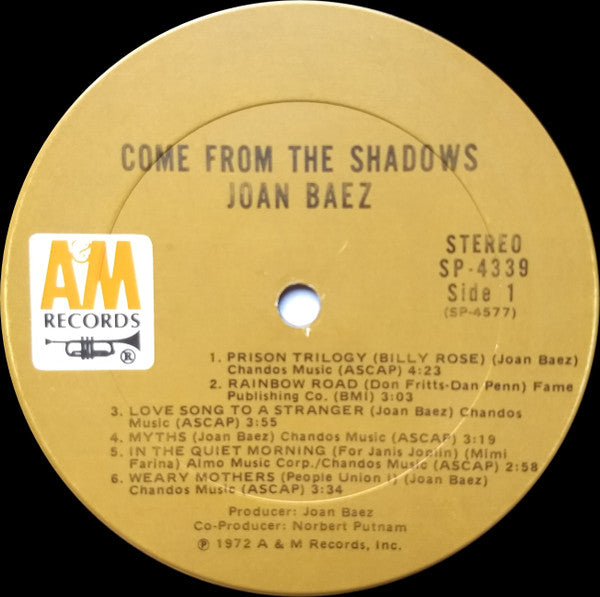 Joan Baez : Come From The Shadows (LP, Album, Ter)
