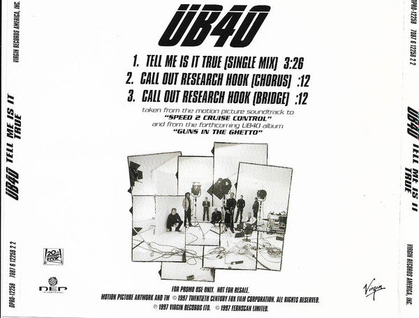 UB40 : Tell Me Is It True (CD, Single, Promo)