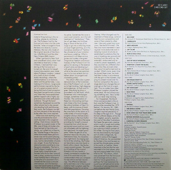 Professor Longhair : The Last Mardi Gras (2xLP, Album, PR )