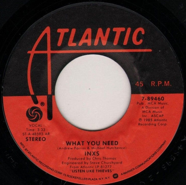 INXS : What You Need (7", Single, Styrene, AR )
