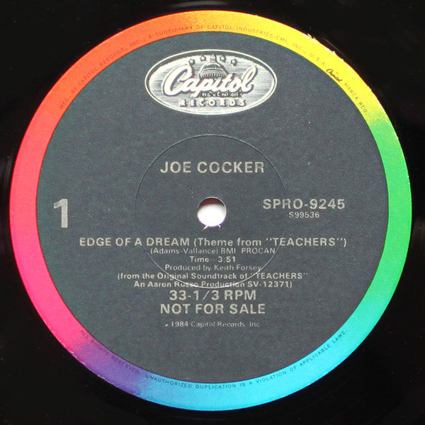 Joe Cocker : Edge Of A Dream (Theme From "Teachers" (12", Single, Promo)