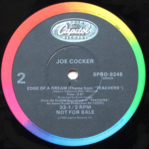 Joe Cocker : Edge Of A Dream (Theme From "Teachers" (12", Single, Promo)