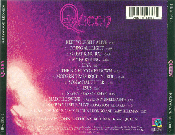 Queen : Queen (CD, Album, RE, RM, Spe)
