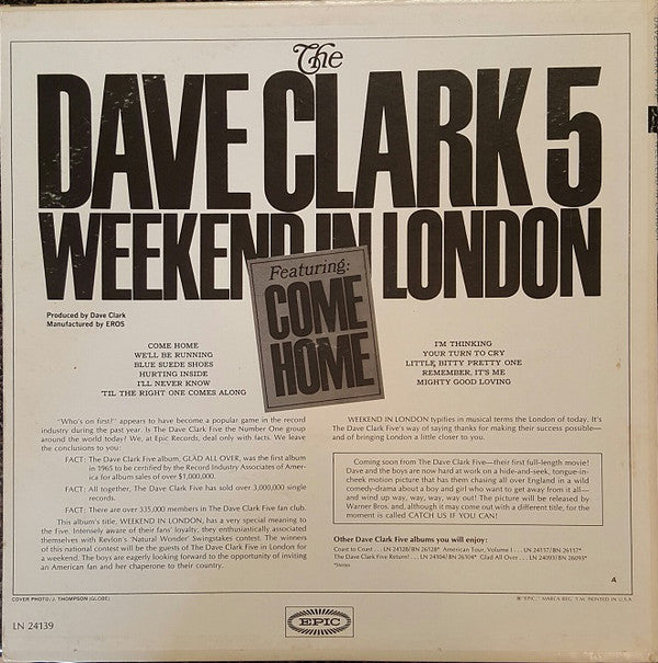 The Dave Clark Five : Weekend In London (LP, Album, Mono)