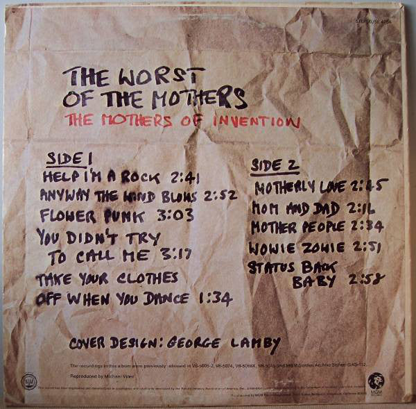 The Mothers : The Worst Of The Mothers (LP, Comp, Promo, Yel)