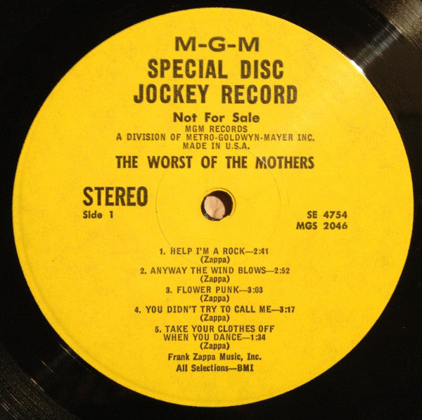 The Mothers : The Worst Of The Mothers (LP, Comp, Promo, Yel)