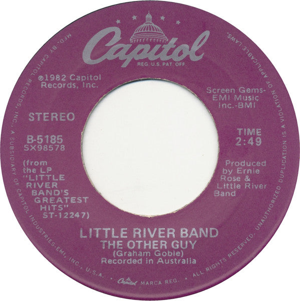 Little River Band : The Other Guy (7", Single, Jac)