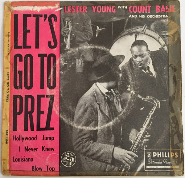 Lester Young With Count Basie Orchestra : Let's Go To Prez (7", EP, Mono)