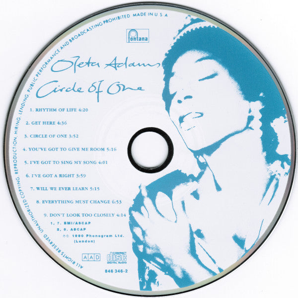 Oleta Adams : Circle Of One (CD, Album)