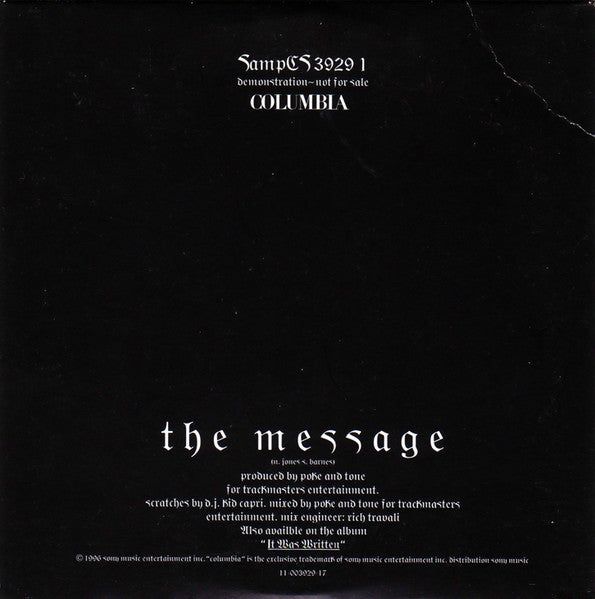 Nas : The Message (CD, Single, Promo)