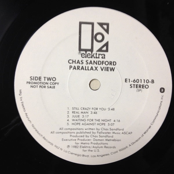 Chas Sandford : Parallax View (LP, Album, Promo, SP )