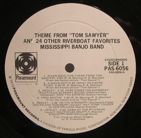 Mississippi Banjo Band : Theme From "Tom Sawyer" And 24 Other Riverboat Favorites (LP)