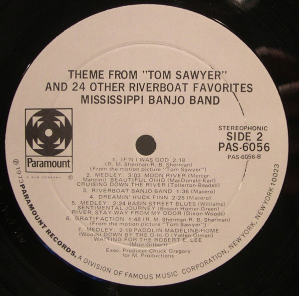 Mississippi Banjo Band : Theme From "Tom Sawyer" And 24 Other Riverboat Favorites (LP)