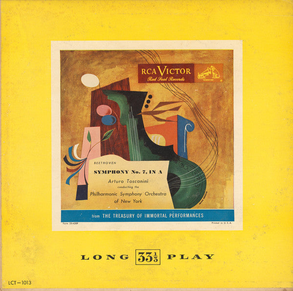 Beethoven*, Arturo Toscanini, Philharmonic Symphony Orchestra Of New York* : Symphony No. 7 In A, Op. 92 (LP, Album, Mono, RE)