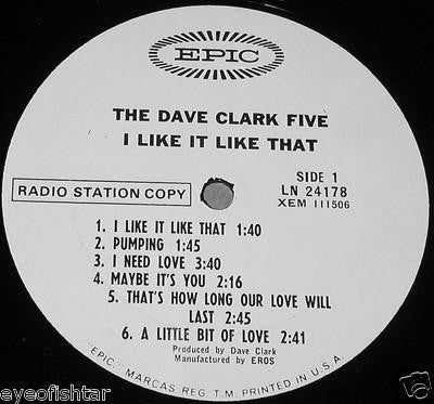 The Dave Clark Five : I Like It Like That (LP, Album, Mono, Promo)