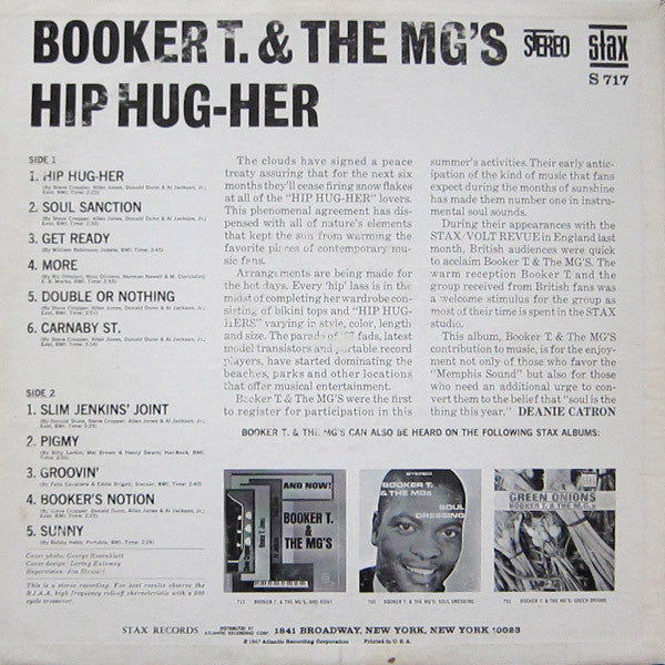 Booker T. & The MG's* : Hip Hug-Her (LP, Album, M/Print, CT )