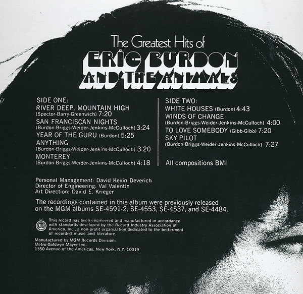 Eric Burdon & The Animals : The Greatest Hits Of Eric Burdon And The Animals (LP, Comp, RE, Rai)