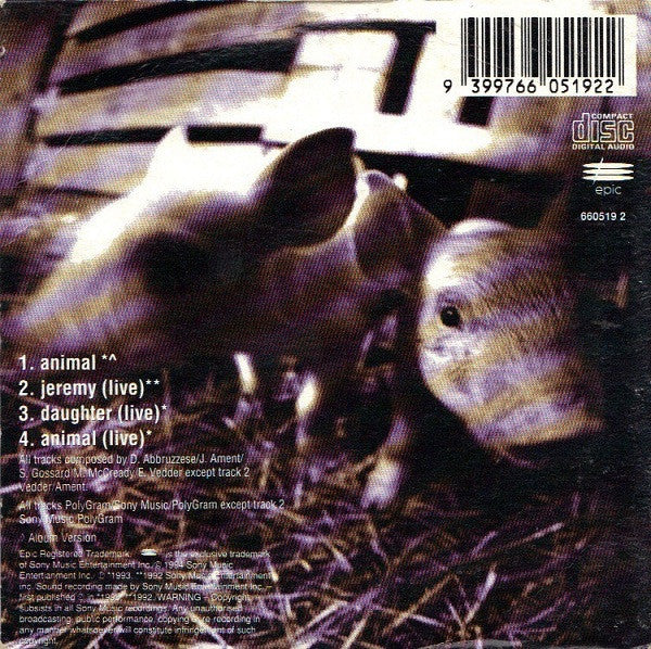 Pearl Jam : Animal (CD, Maxi, Car)