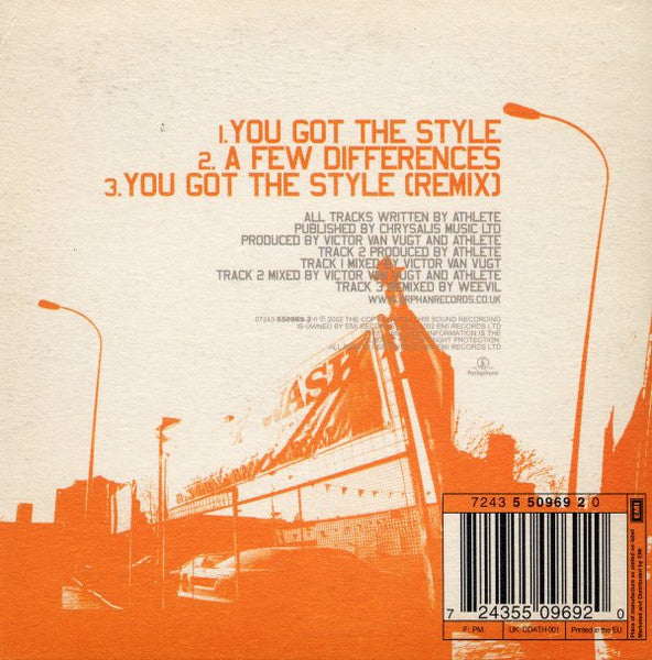 Athlete : You Got The Style (CD, Single)