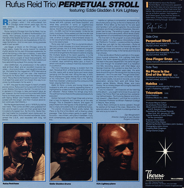 Rufus Reid Trio : Perpetual Stroll (LP, Album)