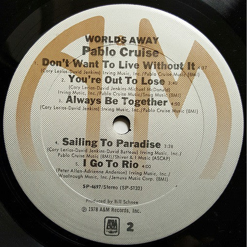 Pablo Cruise : Worlds Away (LP, Album, Emb)