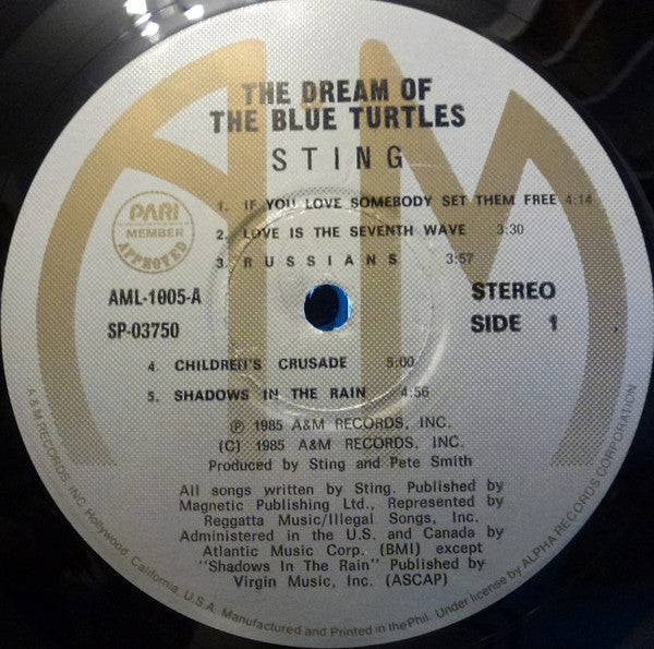 Sting : The Dream Of The Blue Turtles (LP, Album)
