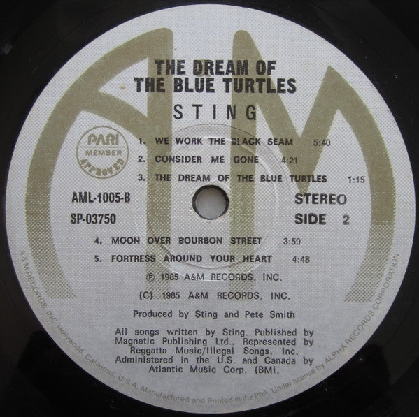 Sting : The Dream Of The Blue Turtles (LP, Album)