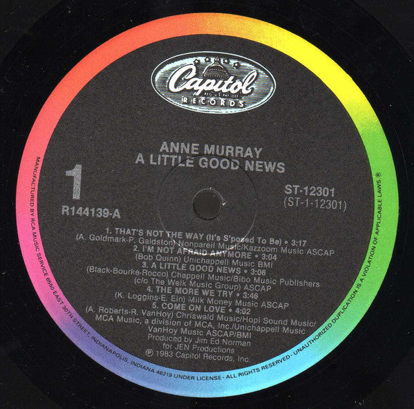 Anne Murray : A Little Good News (LP, Album, Club)