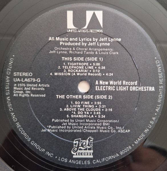 Electric Light Orchestra : A New World Record (LP, Album, Ter)