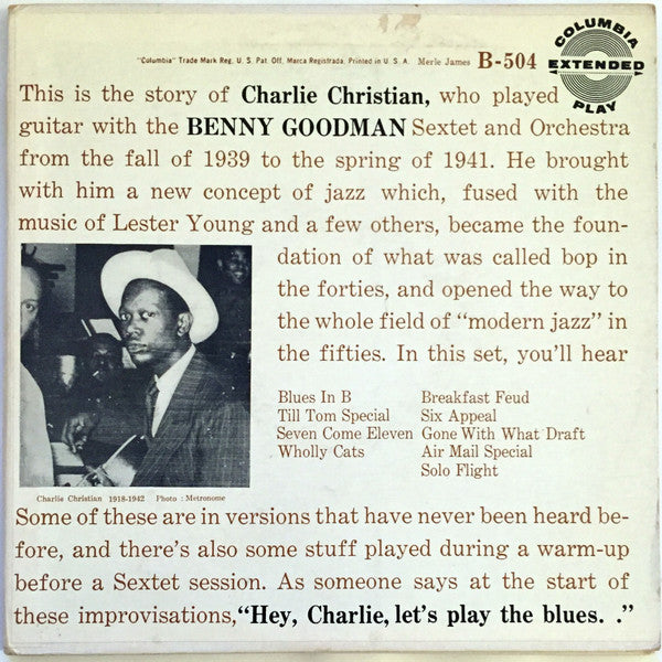 Charlie Christian With Benny Goodman Sextet And Benny Goodman And His Orchestra : With The Benny Goodman Sextet And Orchestra (2x7", Album, EP)