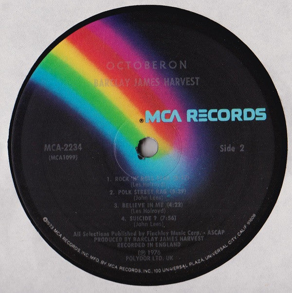 Barclay James Harvest : Octoberon (LP, Album, Pin)