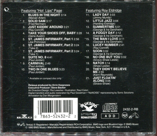 Artie Shaw And His Orchestra featuring Roy Eldridge and Hot Lips Page : Blues In The Night (CD, Comp, RE)