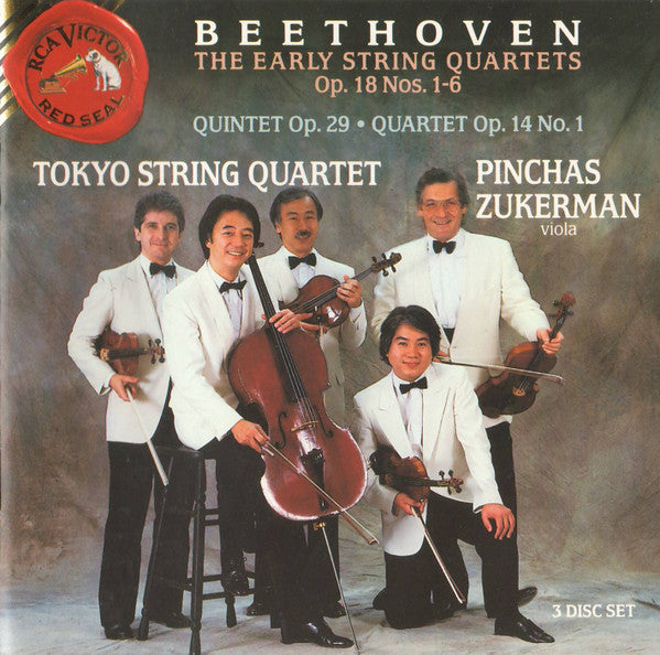 Ludwig van Beethoven - Tokyo String Quartet, Pinchas Zukerman : The Early String Quartets: Op. 18 Nos. 1-6 • Quintet Op. 29 • Quartet Op. 14 No. 1 (3xCD, Album, RP)