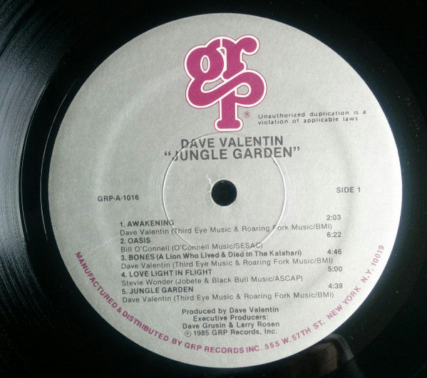 Dave Valentin : Jungle Garden (LP, Album, Tra)