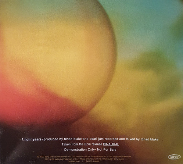 Pearl Jam : Light Years (CD, Maxi, Promo, Dig)