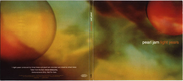 Pearl Jam : Light Years (CD, Maxi, Promo, Dig)
