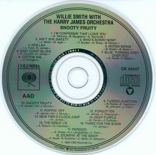 Willie Smith (2) With Harry James And His Orchestra : "Snooty Fruity" (CD, Comp, Mono, RM)