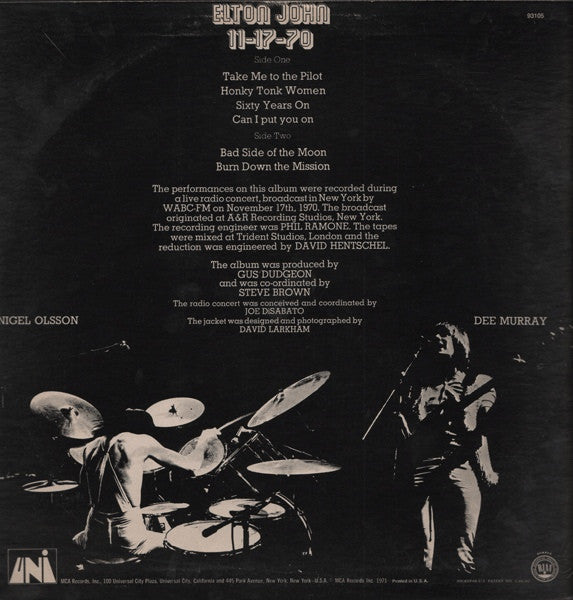 Elton John : 11-17-70 (LP, Album)