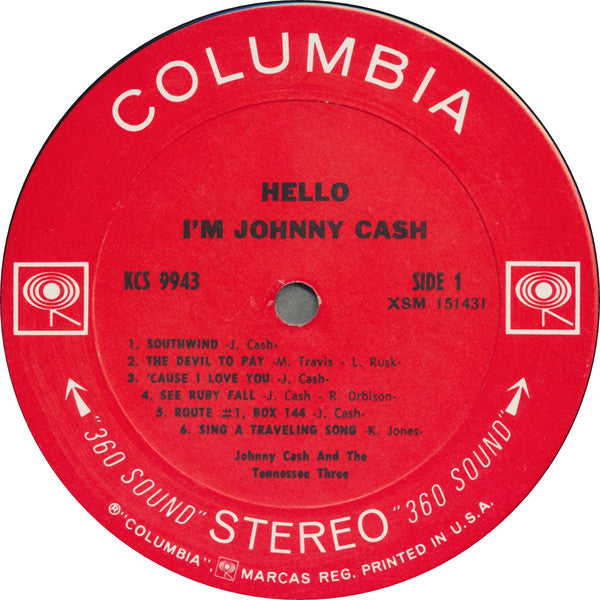 Johnny Cash : Hello, I'm Johnny Cash (LP, Album, Ter)