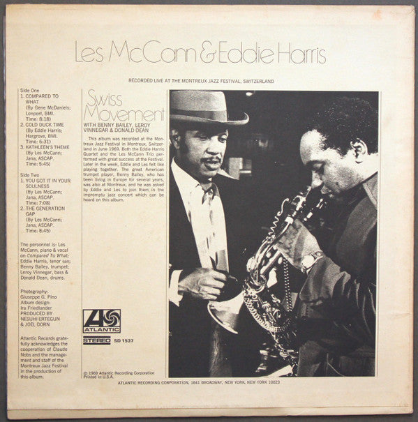 Les McCann & Eddie Harris : Swiss Movement (LP, Album, CTH)