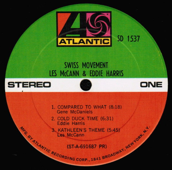 Les McCann & Eddie Harris : Swiss Movement (LP, Album, CTH)