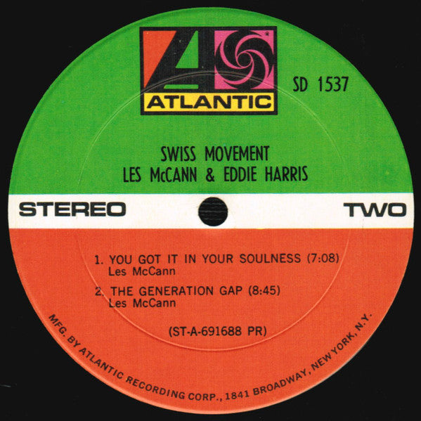 Les McCann & Eddie Harris : Swiss Movement (LP, Album, CTH)