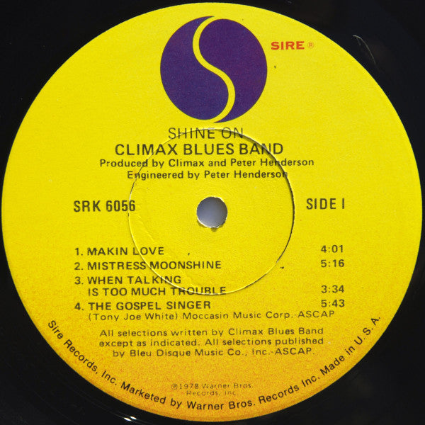 Climax Blues Band : Shine On (LP, Album, Los)